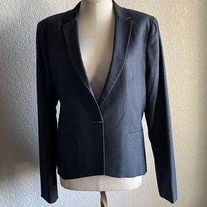 T Tahari Dark Charcoal Single Button Blazer